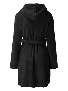 Snuggly Autumn-Winter Plush Hooded Bathrobe