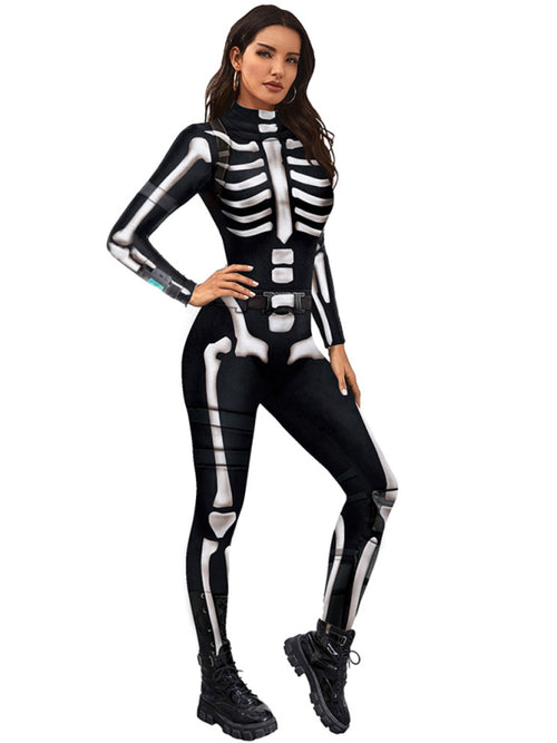 Dreadfully Chic Halloween Skull Skeleton Jumpsuit 🖤