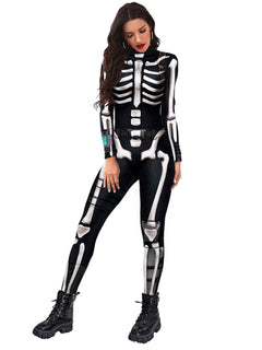 Dreadfully Chic Halloween Skull Skeleton Jumpsuit 🖤