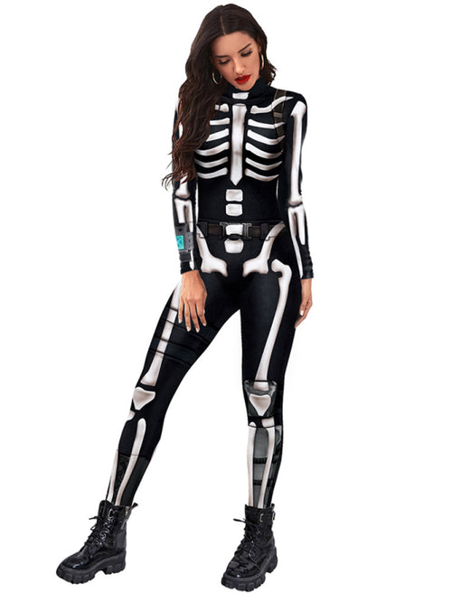 Dreadfully Chic Halloween Skull Skeleton Jumpsuit 🖤