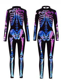 Colourful Skeleton Elegance: Luxe Jumpsuit Glamour