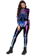 Colourful Skeleton Elegance: Luxe Jumpsuit Glamour