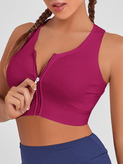 Zipper Front Yoga Bra Tank 🌟 Stylish & Supportive